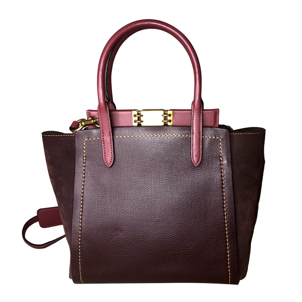 COACH 1941 Troupe Tote Colorblock in Vintage Mauve Brown Burgundy Satchel - Picture 3 of 17